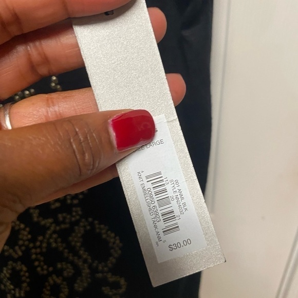 Womens Apt. 9 tank tunic top sleeveless black with gold accents. 
NWT - Picture 8 of 8